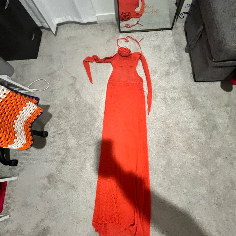 Elegant Orange Maxi Dress
